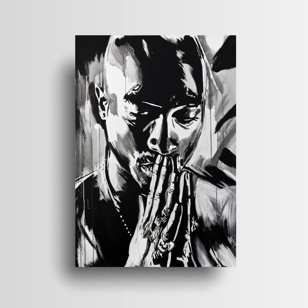 Tupac-Praying-canvas-in-24x36-wall-NK-Iconic