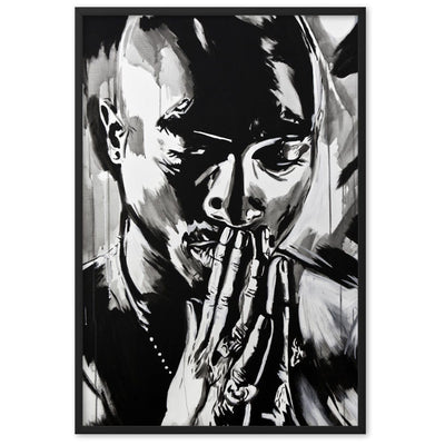 Tupac-Praying-enhanced-matte-paper-framed-poster-black-61x91-cm-transparent-NK-Iconic