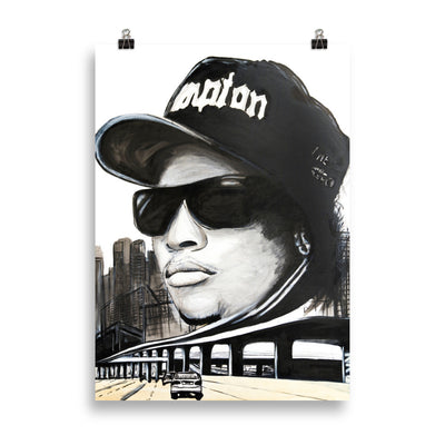 Eazy E enhanced matte paper poster in black 50x70 transparent - NK Iconic