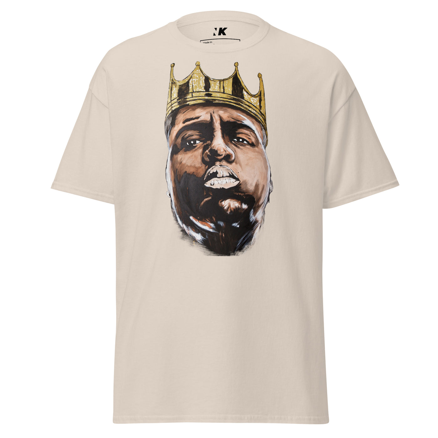 mens-classic-tee-natural-front-Biggie-Gold-Crown-T-Shirt