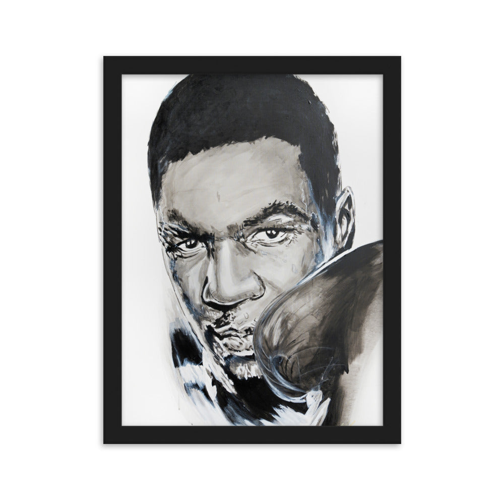 mike tyson enhanced matte paper framed poster black 30x40 cm transparent